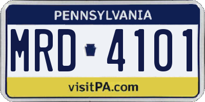 PA license plate MRD4101