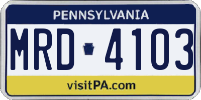 PA license plate MRD4103