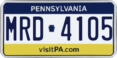 PA license plate MRD4105
