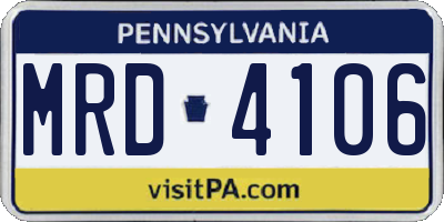PA license plate MRD4106