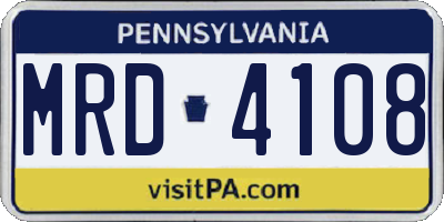 PA license plate MRD4108