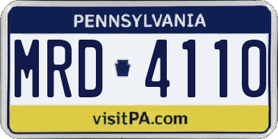 PA license plate MRD4110