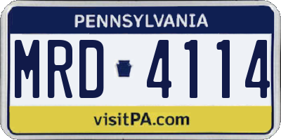 PA license plate MRD4114