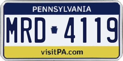 PA license plate MRD4119