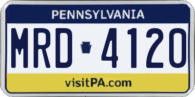 PA license plate MRD4120