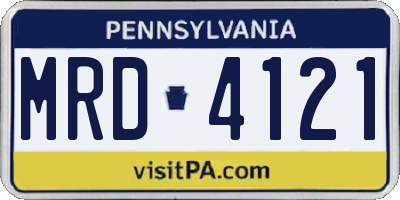 PA license plate MRD4121