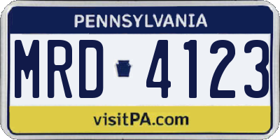 PA license plate MRD4123