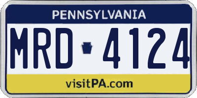 PA license plate MRD4124