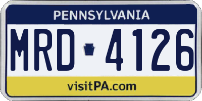 PA license plate MRD4126