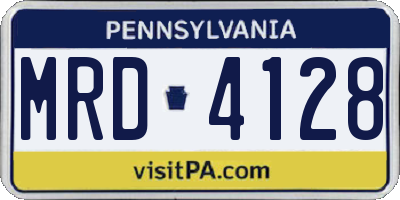 PA license plate MRD4128
