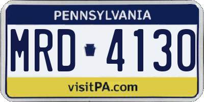 PA license plate MRD4130