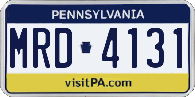 PA license plate MRD4131