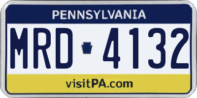 PA license plate MRD4132
