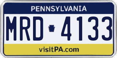 PA license plate MRD4133