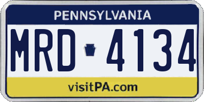PA license plate MRD4134