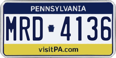 PA license plate MRD4136
