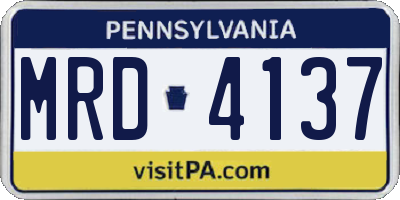 PA license plate MRD4137