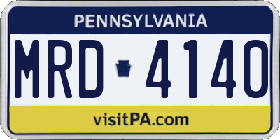 PA license plate MRD4140