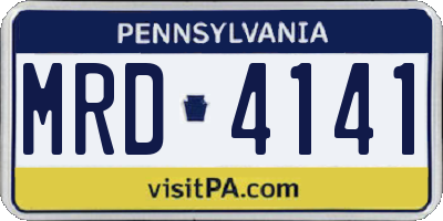 PA license plate MRD4141