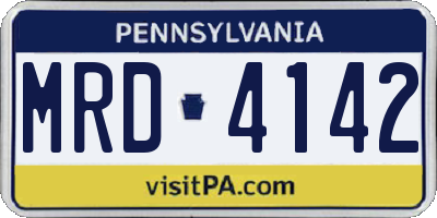 PA license plate MRD4142