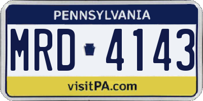 PA license plate MRD4143