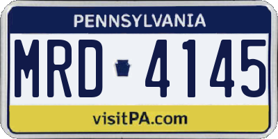 PA license plate MRD4145
