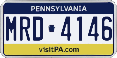 PA license plate MRD4146