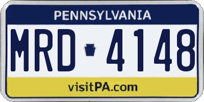 PA license plate MRD4148