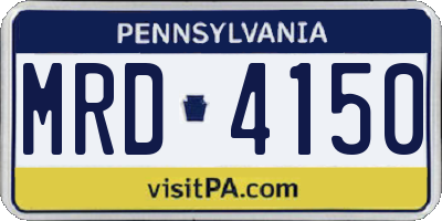 PA license plate MRD4150