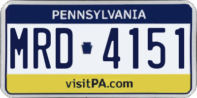 PA license plate MRD4151
