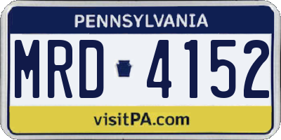 PA license plate MRD4152