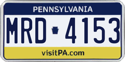 PA license plate MRD4153