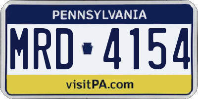 PA license plate MRD4154