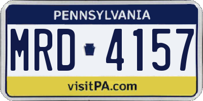 PA license plate MRD4157