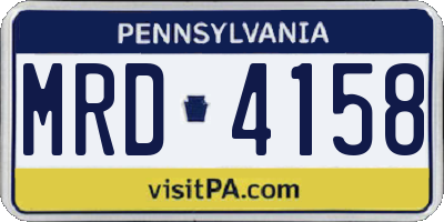 PA license plate MRD4158