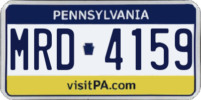 PA license plate MRD4159
