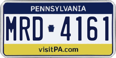 PA license plate MRD4161