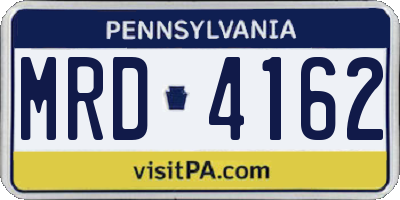 PA license plate MRD4162