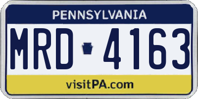 PA license plate MRD4163