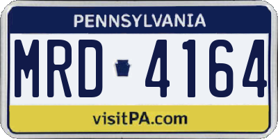 PA license plate MRD4164