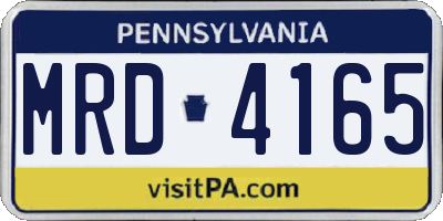 PA license plate MRD4165
