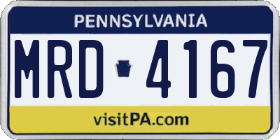 PA license plate MRD4167