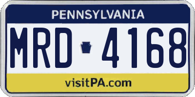 PA license plate MRD4168