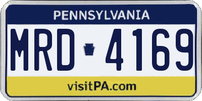 PA license plate MRD4169