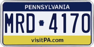 PA license plate MRD4170