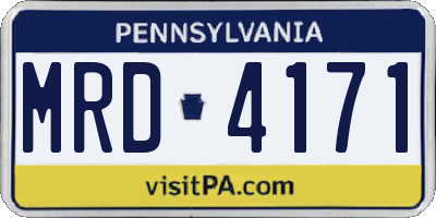 PA license plate MRD4171