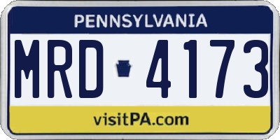PA license plate MRD4173
