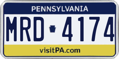 PA license plate MRD4174