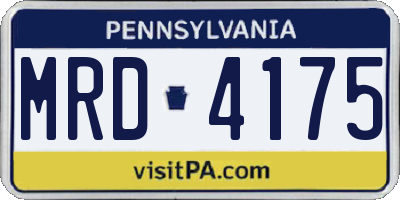 PA license plate MRD4175