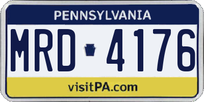 PA license plate MRD4176